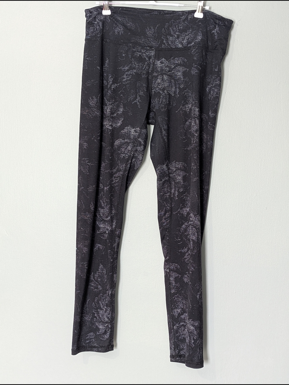 RBX Women's Black Floral Print High-Waist Leggings Ankle Length